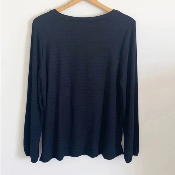 LOFT Textured Stripe Square Neck knit sweater - Picture 5 of 9